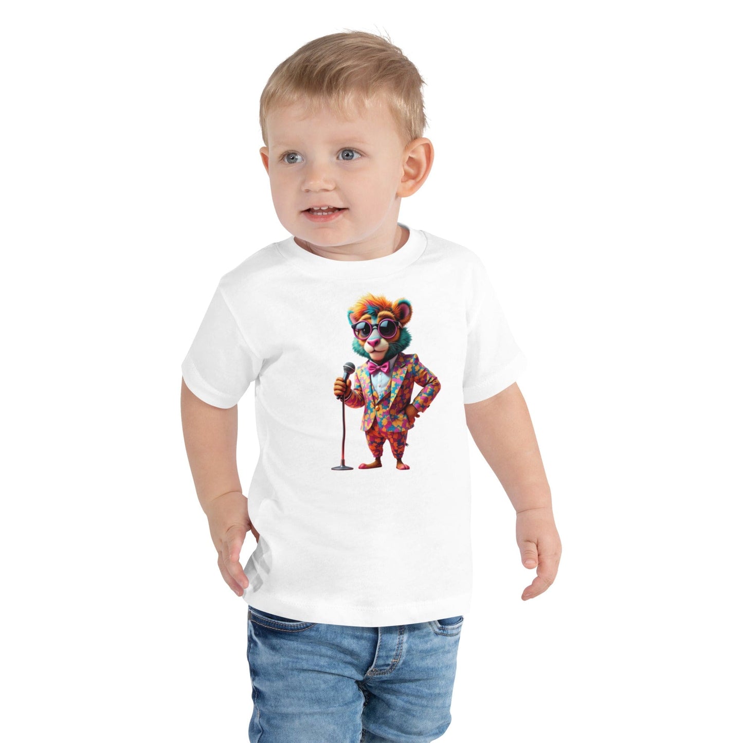 Funny Performer Bear Toddler T-Shirt with Sunglasses & Mic | ccanvas - Kids T-Shirts | Ccanvas
