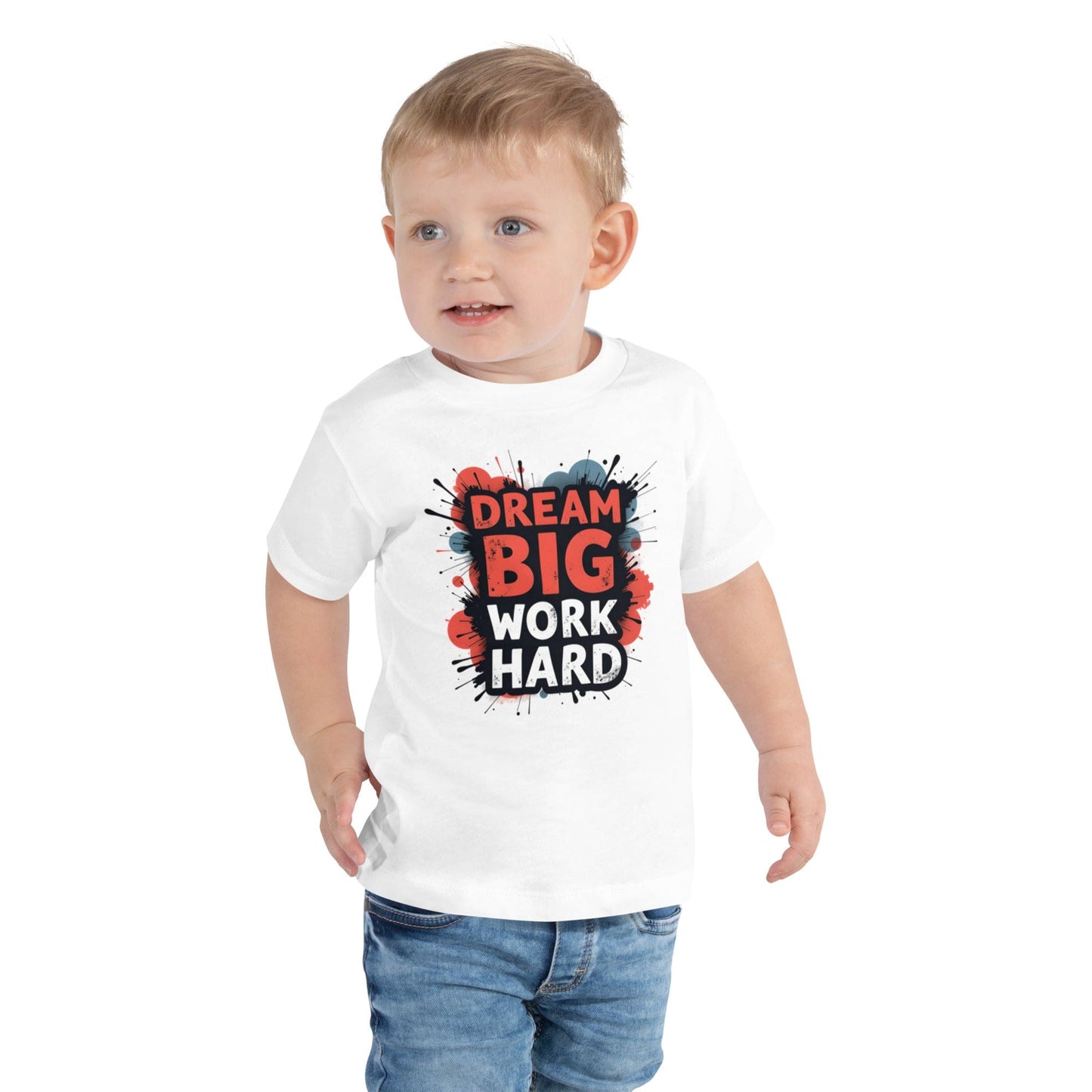 Dream Big Work Hard Toddler Motivational T-Shirt – Bold Inspirational Graphic | ccanvas - Toddler T-Shirt | Ccanvas