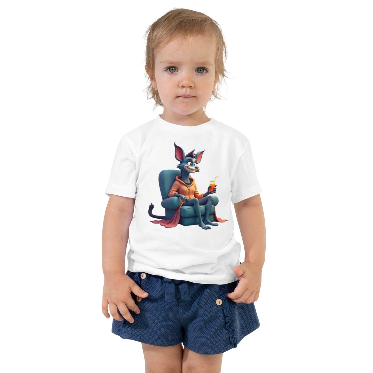 Funny Superhero Dog Toddler T-Shirt with Cape & Armchair Design | ccanvas - Kids T-Shirts | Ccanvas