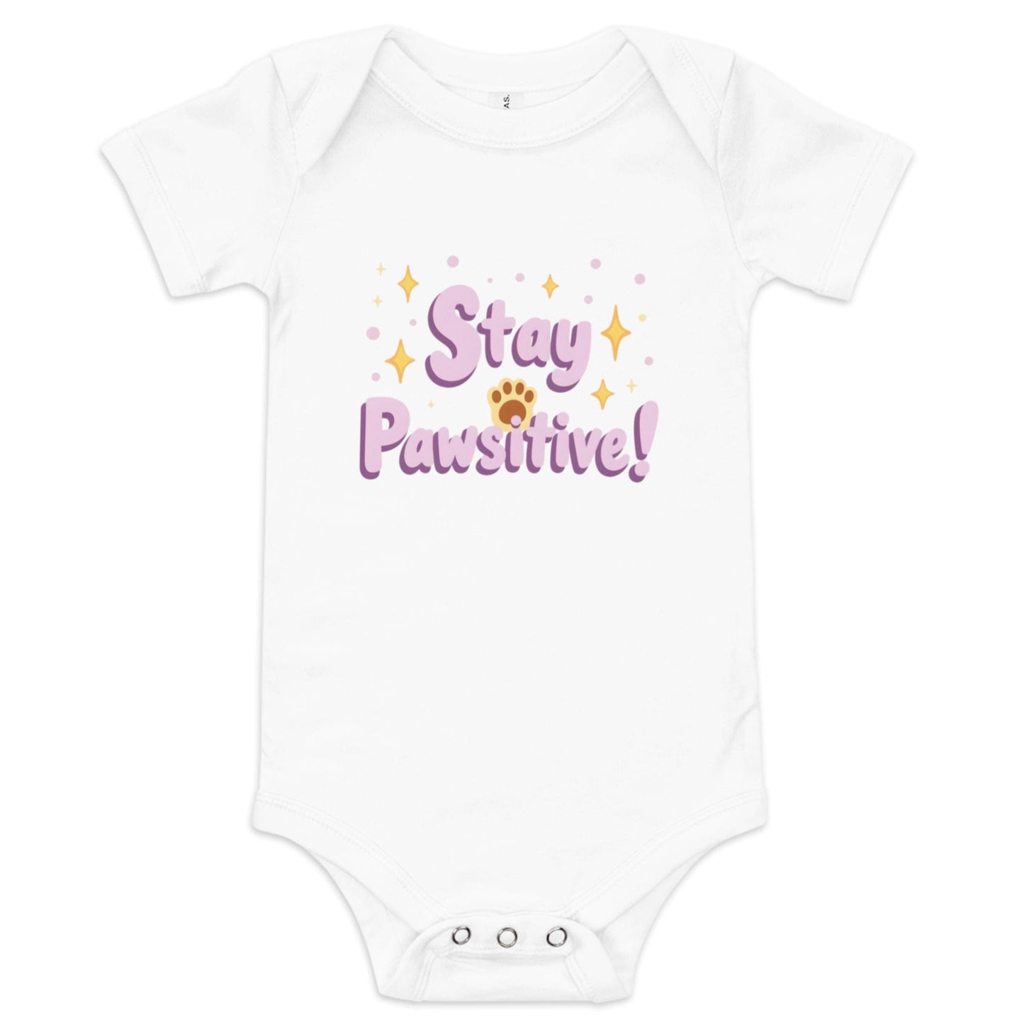 Stay Pawsitive! Baby Onesie - Cute Paw Print Baby Bodysuit | ccanvas - Baby Bodysuit / Baby Onesie | Ccanvas