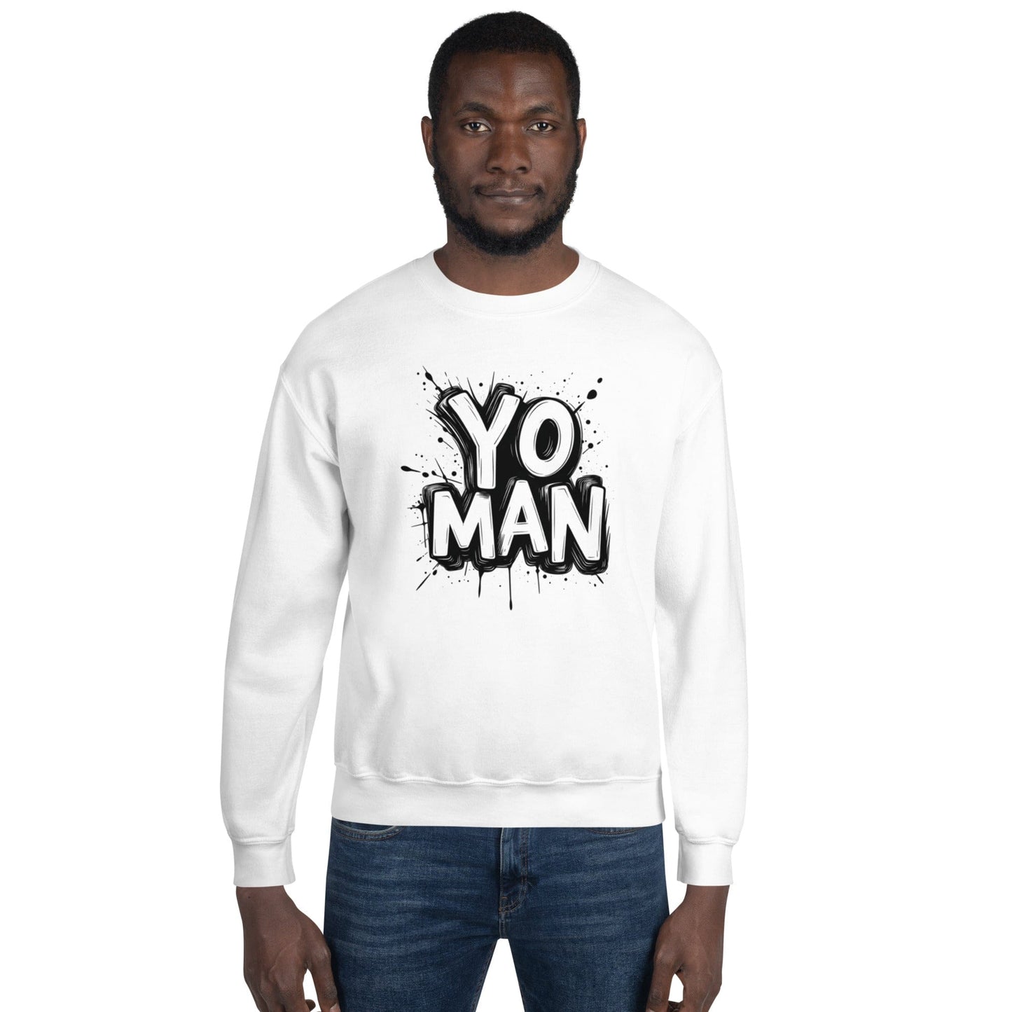 Yo Man Graffiti Sweatshirt - Bold Urban Streetwear Crewneck | ccanvas - Sweatshirt | Ccanvas