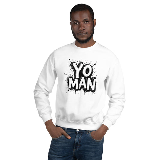 Yo Man Graffiti Sweatshirt - Bold Urban Streetwear Crewneck | ccanvas - Sweatshirt | Ccanvas