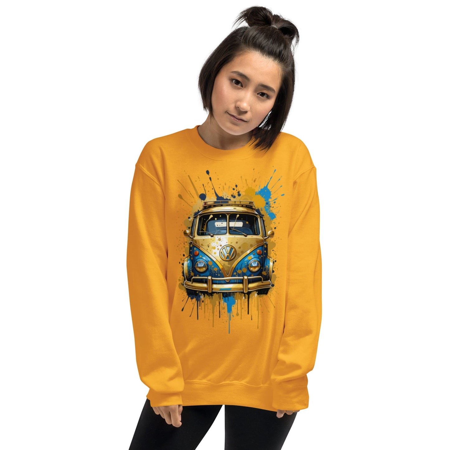 Retro Van Splash Sweatshirt – Vintage Vibes Meets Street Art | ccanvas - Sweatshirts | Ccanvas