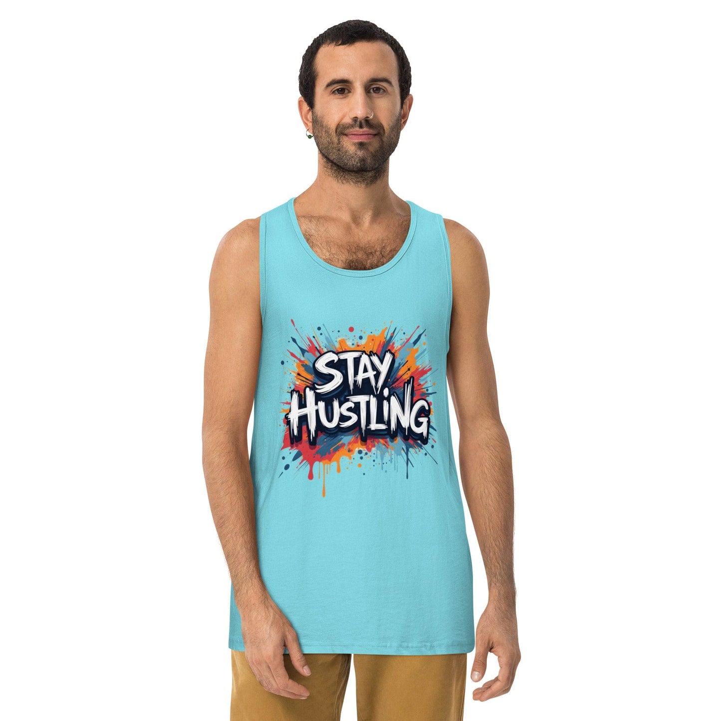 Stay Hustling Tank Top – Bold Street Style Motivational Tank for Men | ccanvas - T-Shirts (Male – Tank Tops) | Ccanvas