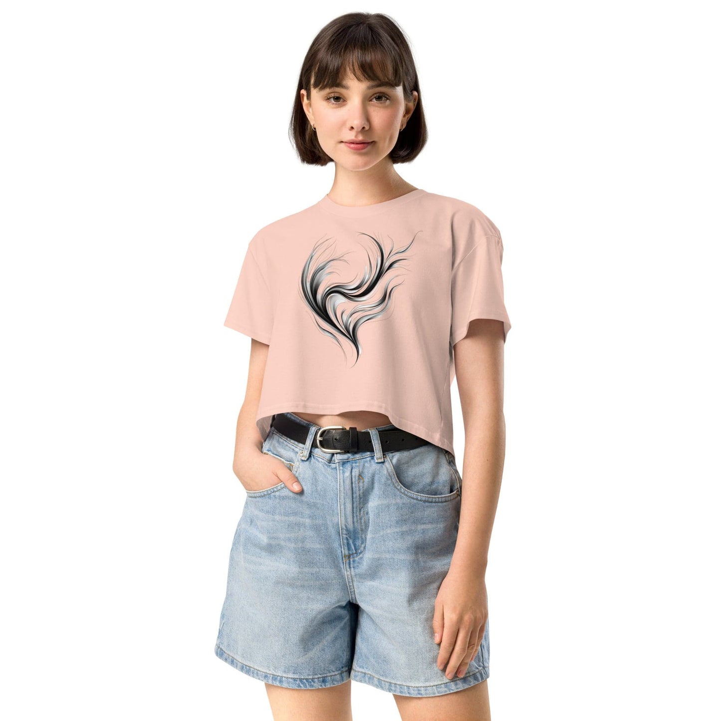 Ethereal Flow Crop Top - Abstract Artistic Women’s Tee | ccanvas | ccanvas - Women’s T-Shirt | Ccanvas