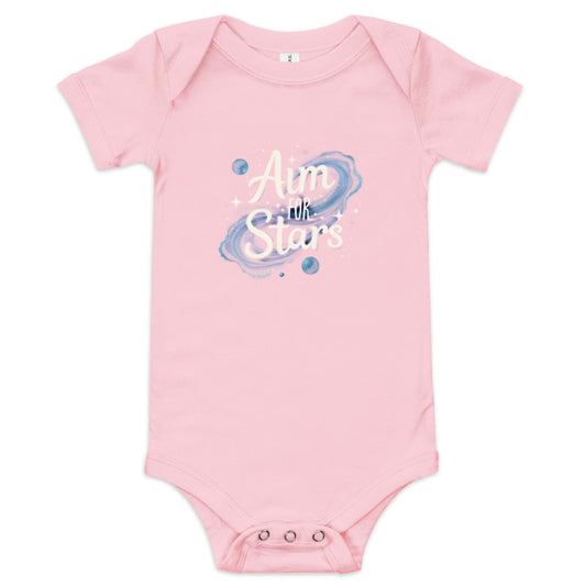 Aim for the Stars Baby Onesie - Inspirational Space Bodysuit | ccanvas - Baby Onesies & Bodysuit | Ccanvas