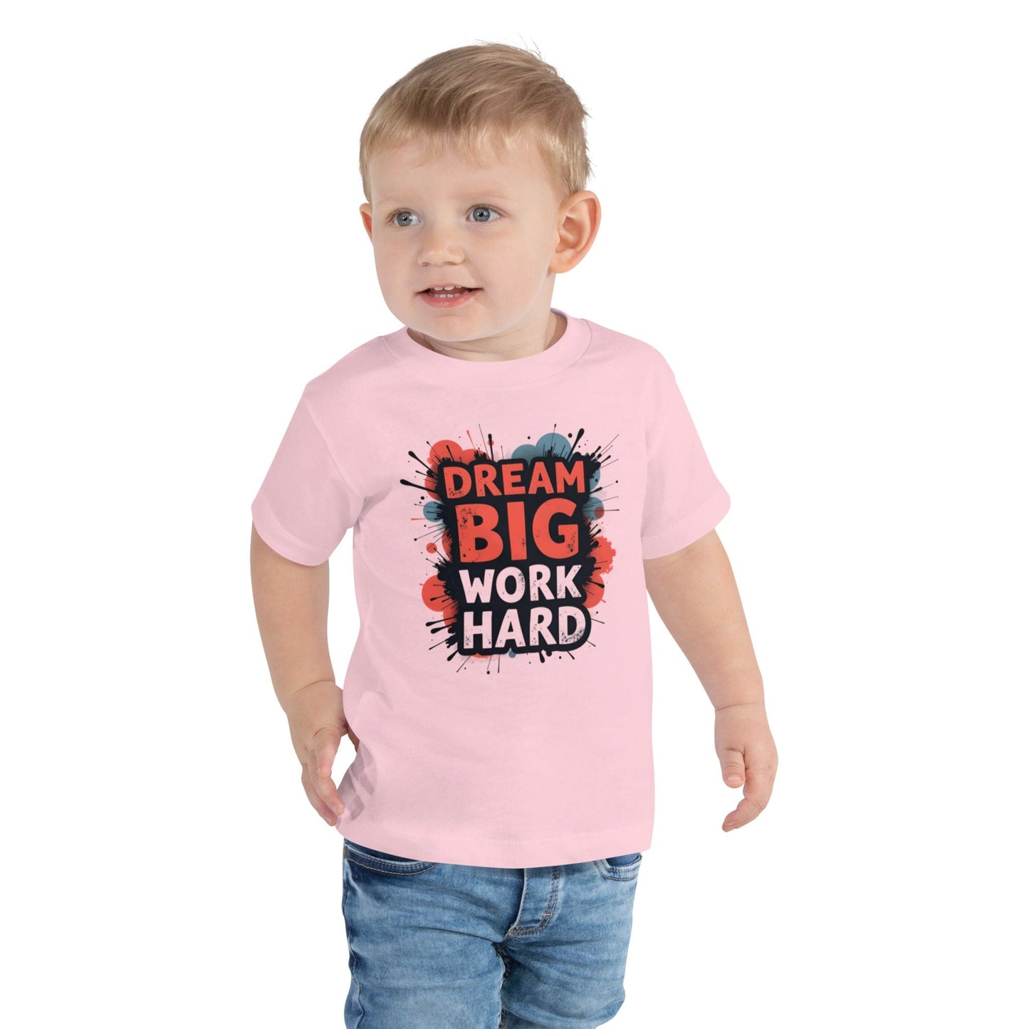 Dream Big Work Hard Toddler Motivational T-Shirt – Bold Inspirational Graphic | ccanvas - Toddler T-Shirt | Ccanvas
