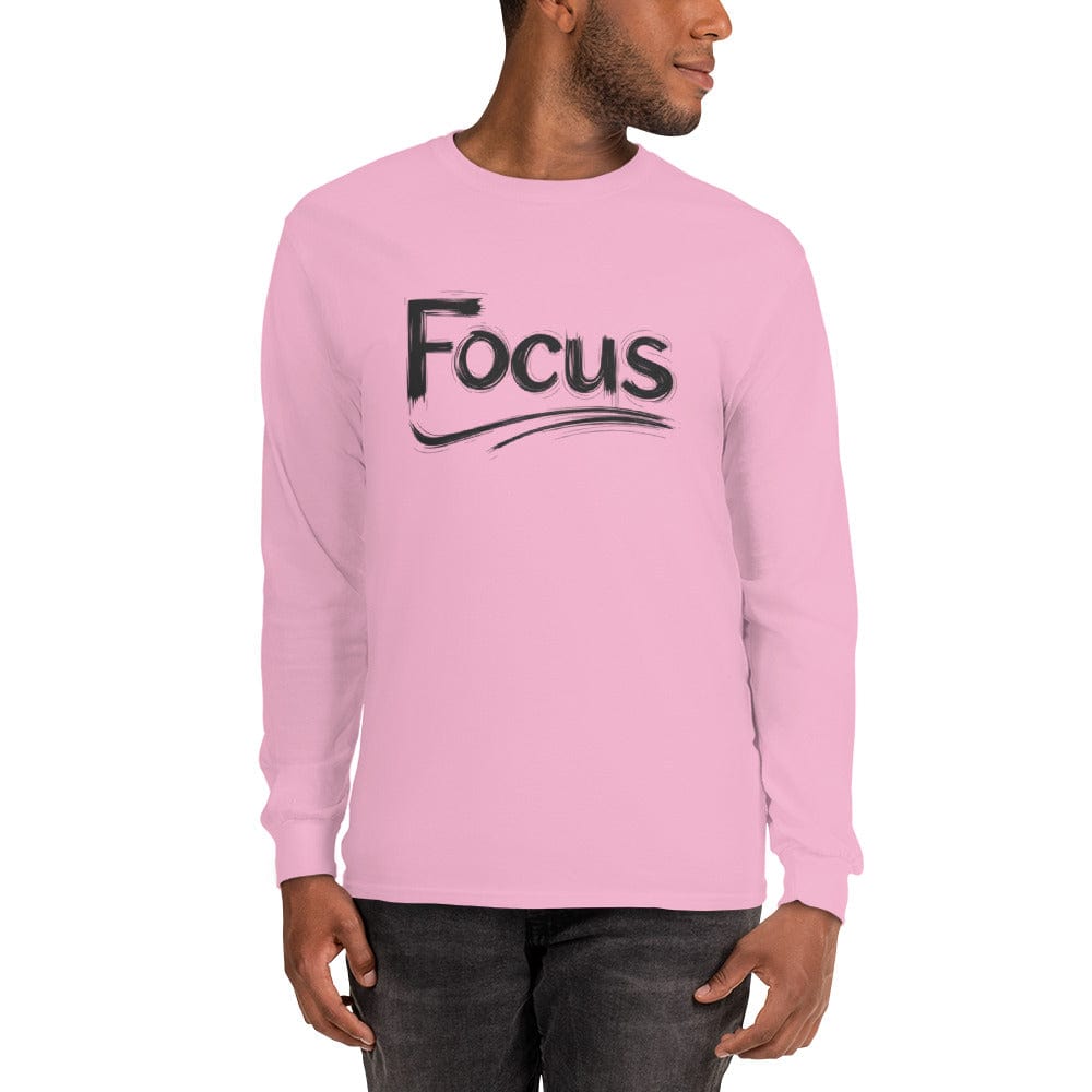 Focus Long Sleeve Motivational Shirt for Men – Minimalist Success Apparel | ccanvas - Long Sleeve Shirt | Ccanvas