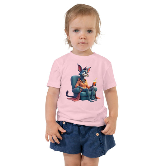 Funny Superhero Dog Toddler T-Shirt with Cape & Armchair Design | ccanvas - Kids T-Shirts | Ccanvas