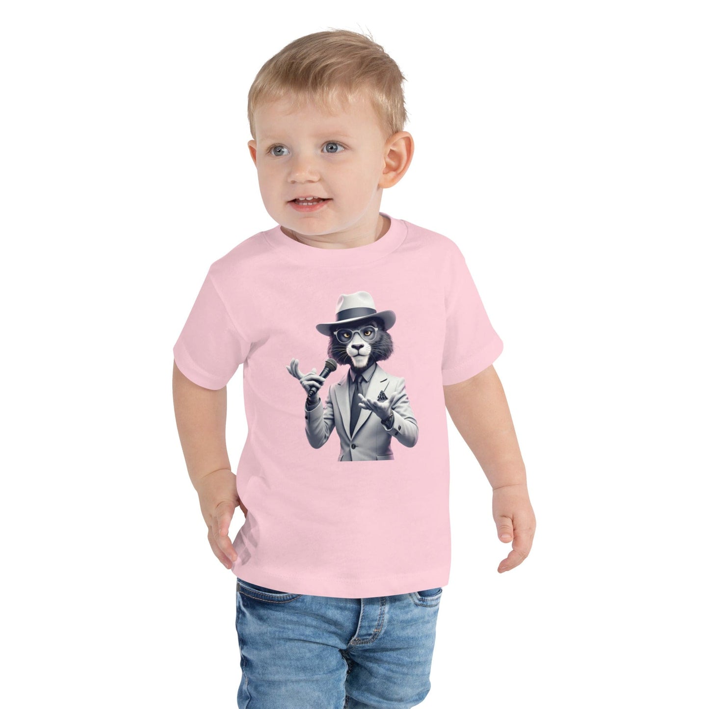 Retro Cartoon Lion Toddler T-Shirt with Suit & Microphone | ccanvas - Kids T-Shirts | Ccanvas