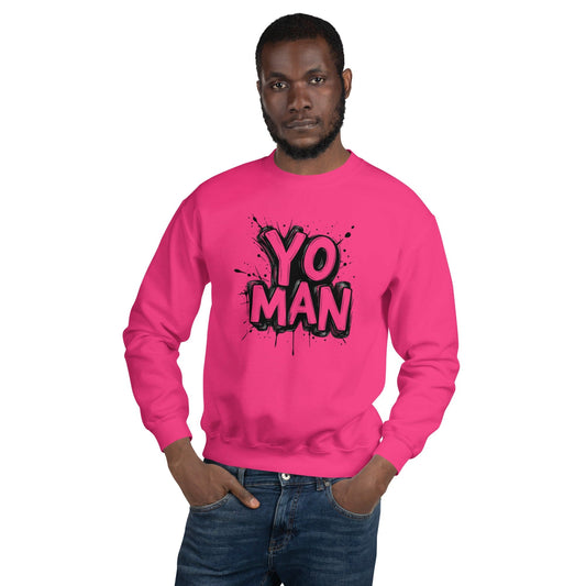Yo Man Graffiti Sweatshirt - Bold Urban Streetwear Crewneck | ccanvas - Sweatshirt | Ccanvas