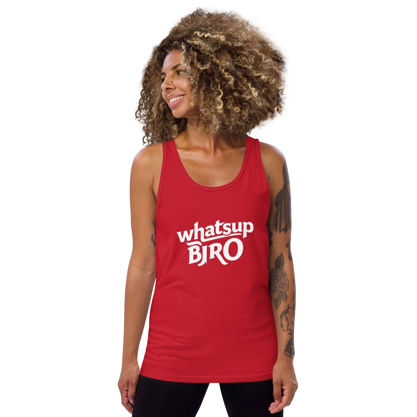 Whatsup BRO Tank Top – Fun Graphic Slogan Tank for Women | ccanvas - T-Shirts (Female – Tank Tops) | Ccanvas