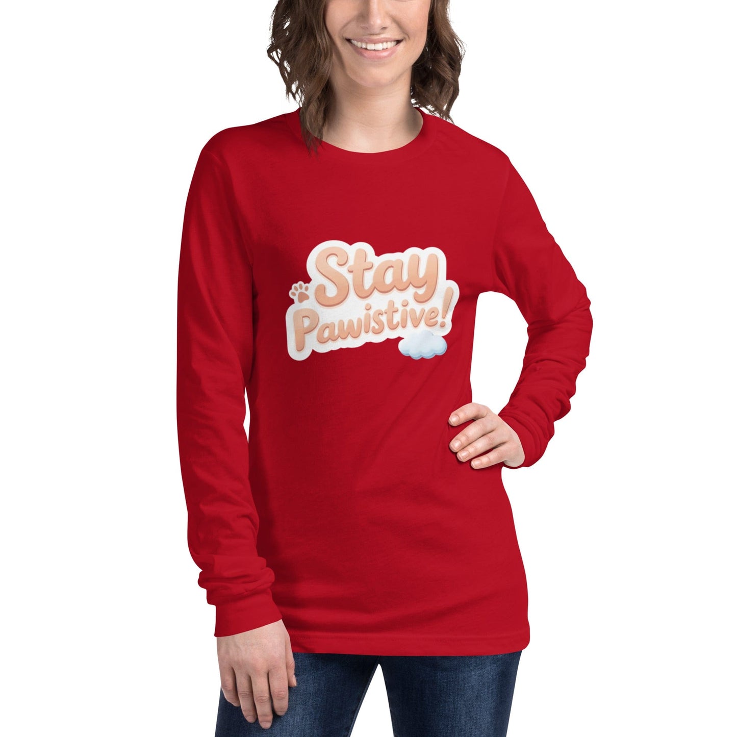 Stay Paw - sitive Long - Sleeve Shirt - Cute Dog Lover Tee | ccanvas - T-Shirt | Ccanvas