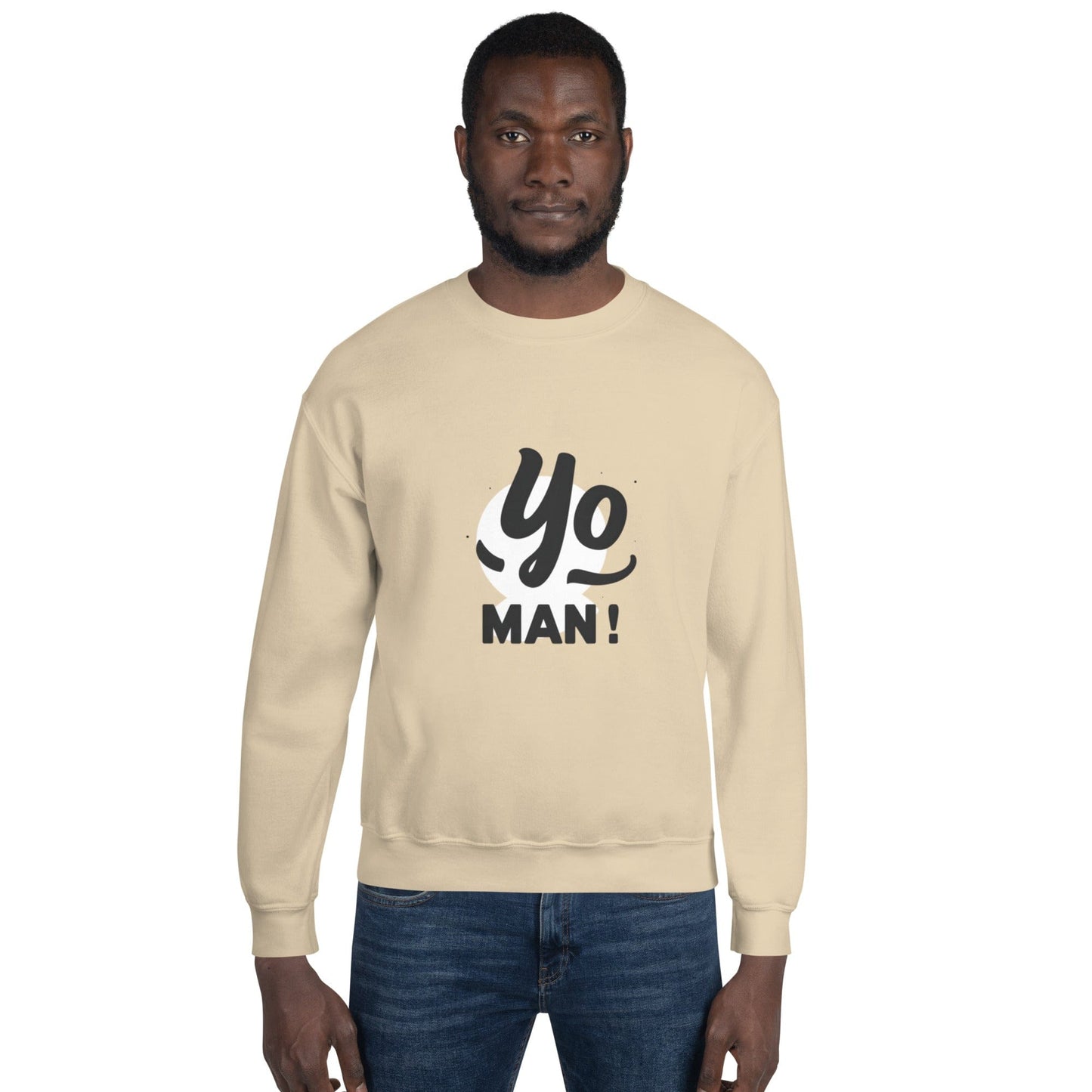 Yo Man Sweatshirt - Bold Graphic Statement Crewneck | ccanvas - Men’s Sweatshirt | Ccanvas