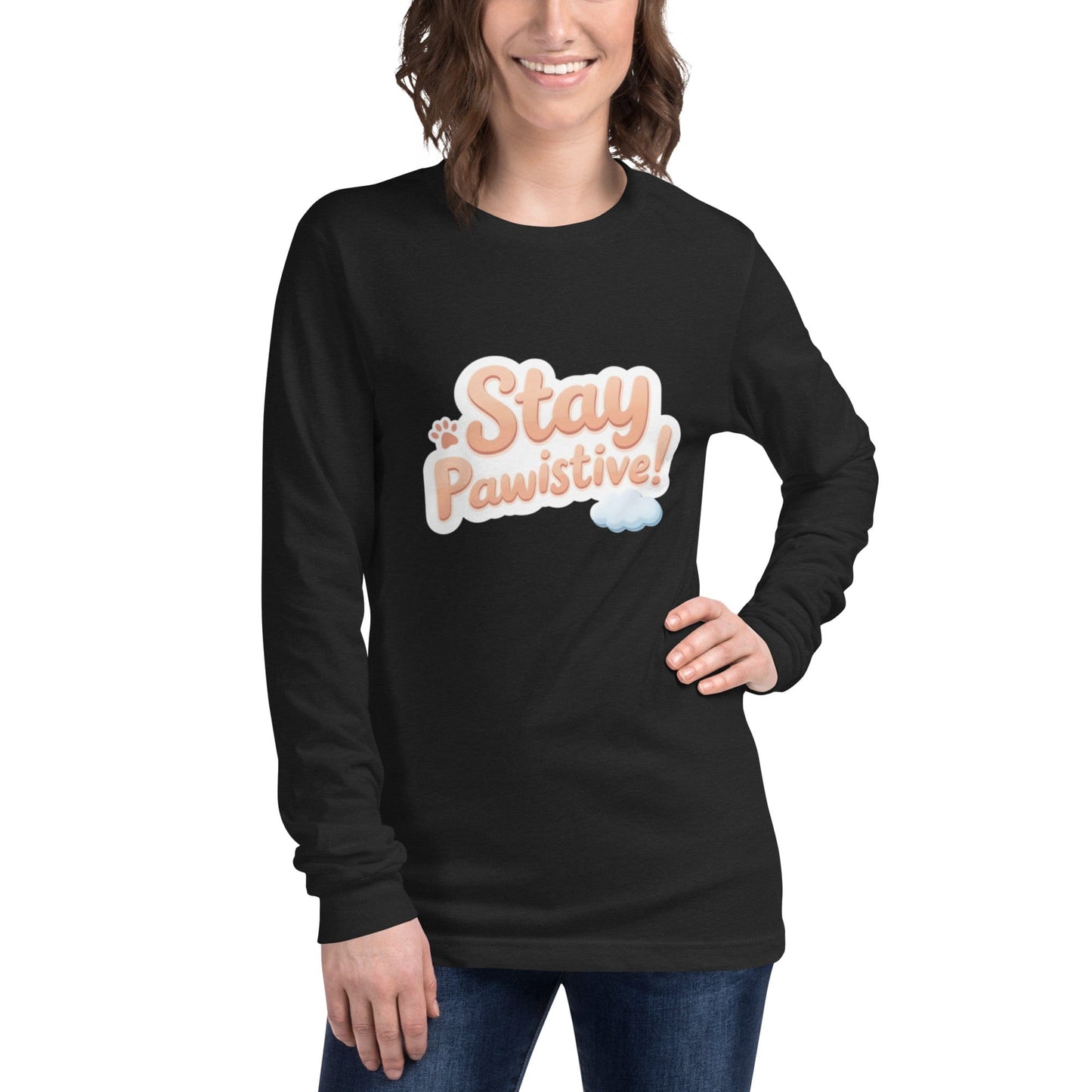 Stay Paw - sitive Long - Sleeve Shirt - Cute Dog Lover Tee | ccanvas - T-Shirt | Ccanvas