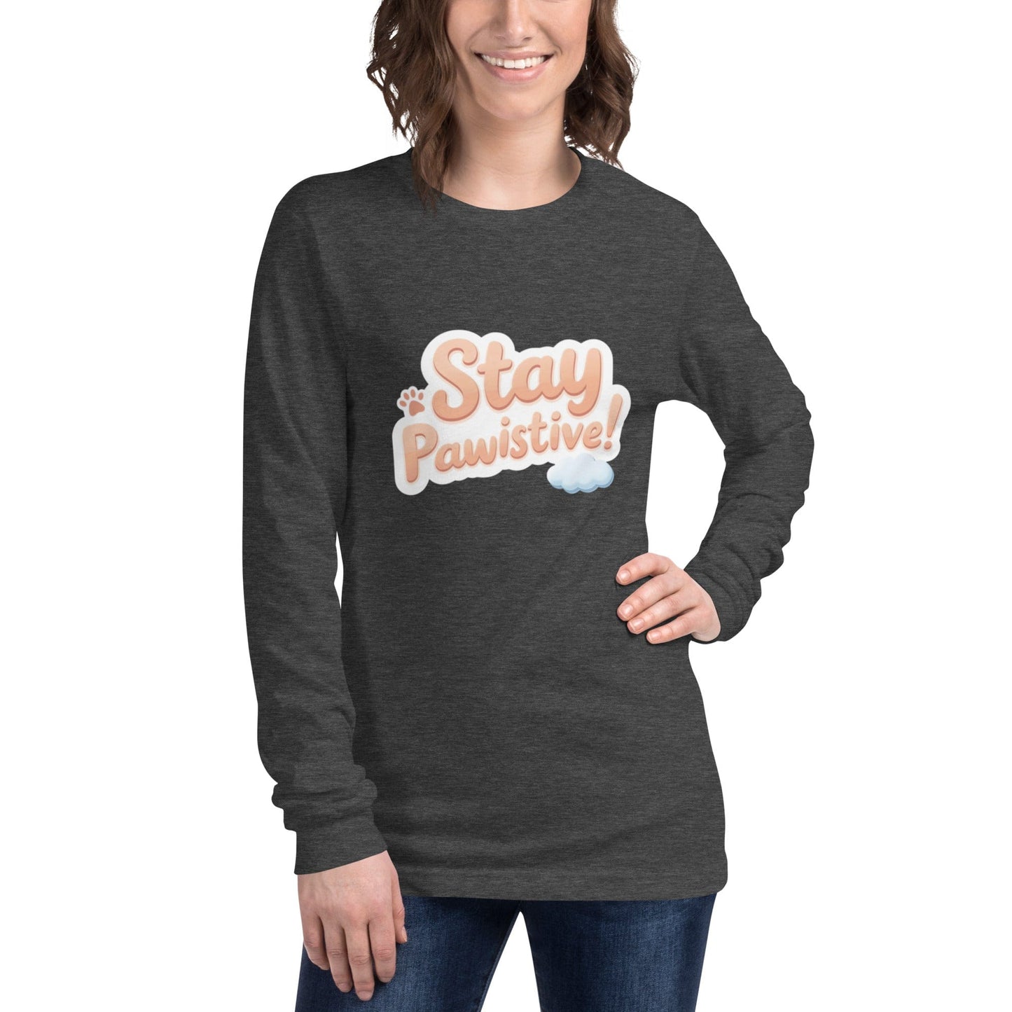 Stay Paw - sitive Long - Sleeve Shirt - Cute Dog Lover Tee | ccanvas - T-Shirt | Ccanvas