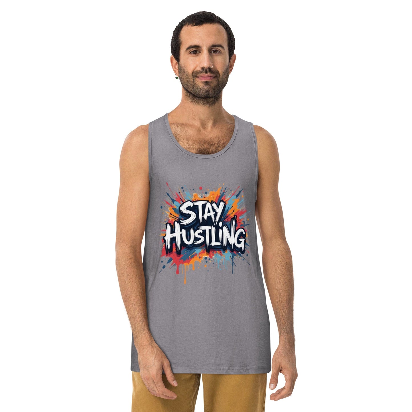 Stay Hustling Tank Top – Bold Street Style Motivational Tank for Men | ccanvas - T-Shirts (Male – Tank Tops) | Ccanvas