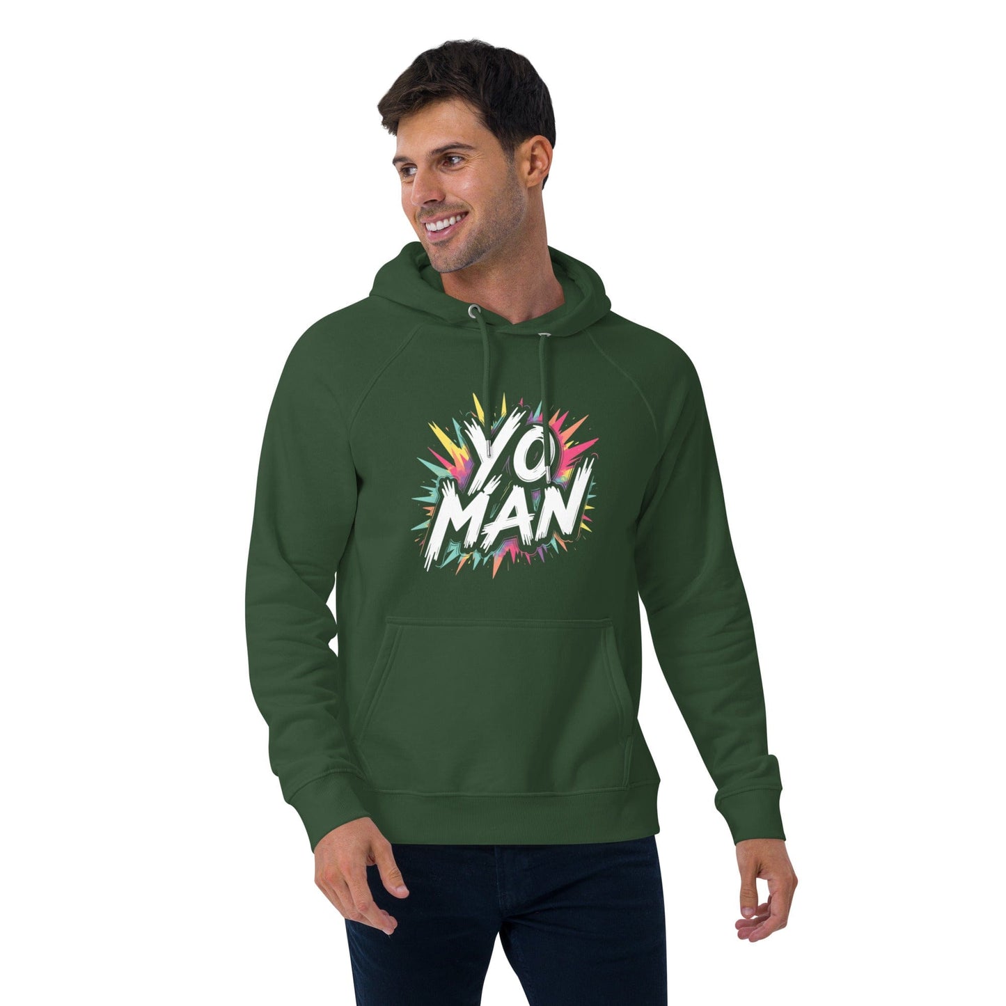 YO MAN Hoodie – Bold Comic Style Unisex Hoodie for Men & Women | ccanvas - Hoodies (Male & Female) | Ccanvas