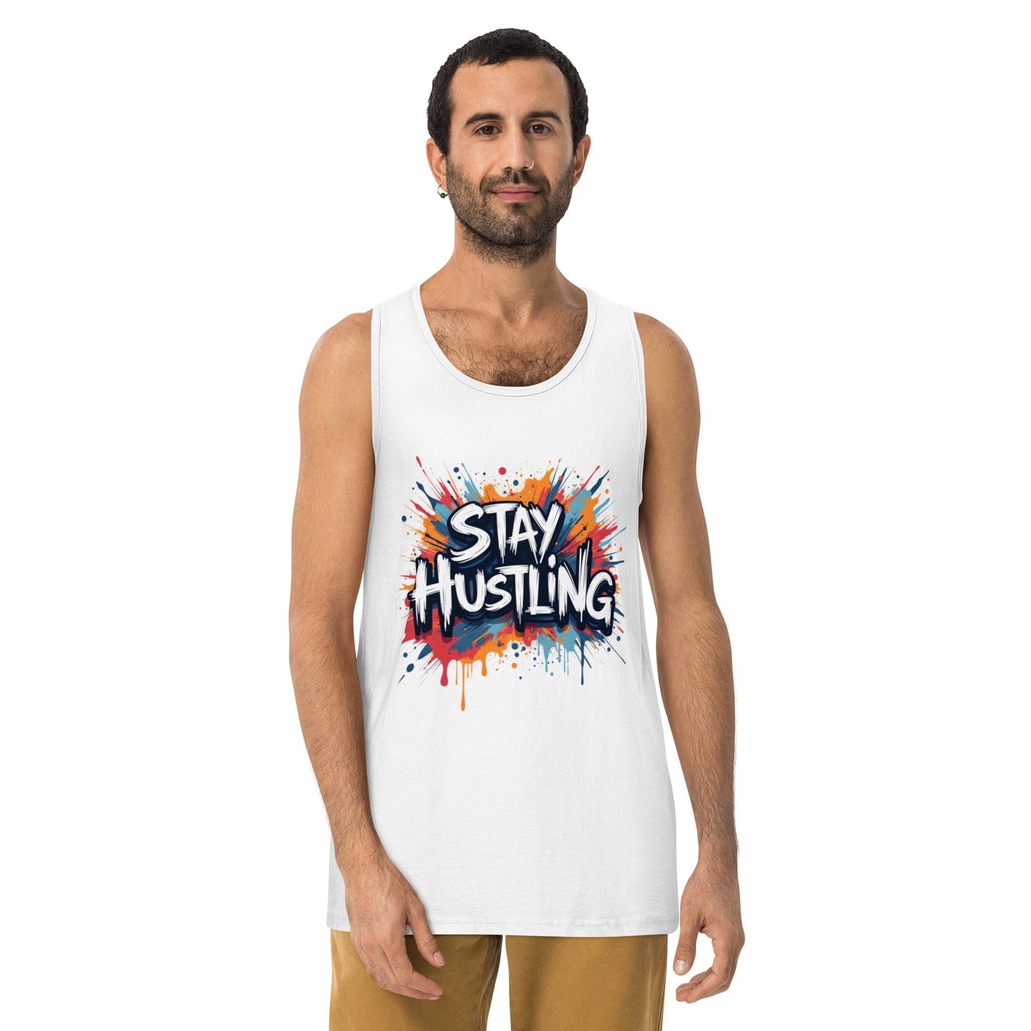 Stay Hustling Tank Top – Bold Street Style Motivational Tank for Men | ccanvas - T-Shirts (Male – Tank Tops) | Ccanvas