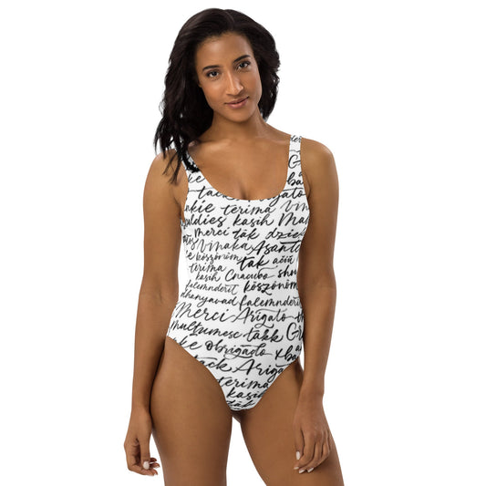 Elegant White Printed One - Piece Swimsuit for Women | ccanvas - Swimsuit | Ccanvas