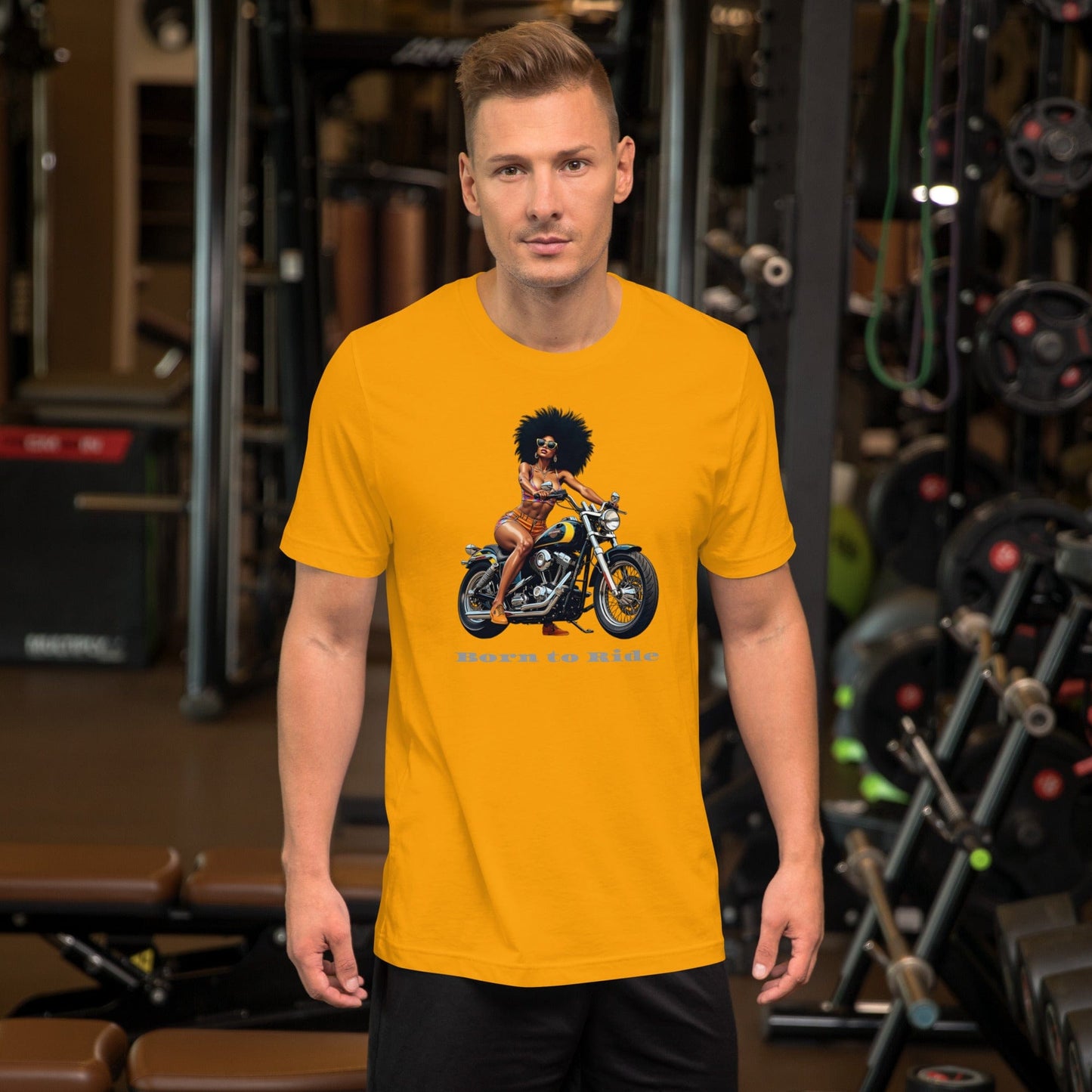 Born to Ride Biker Girl T-Shirt – Retro Motorcycle Vibes | ccanvas - Men’s T-Shirt | Ccanvas