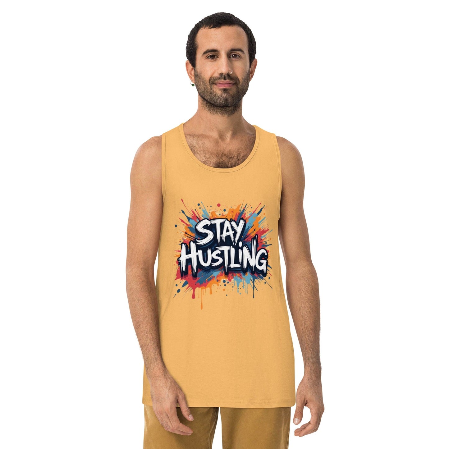 Stay Hustling Tank Top – Bold Street Style Motivational Tank for Men | ccanvas - T-Shirts (Male – Tank Tops) | Ccanvas