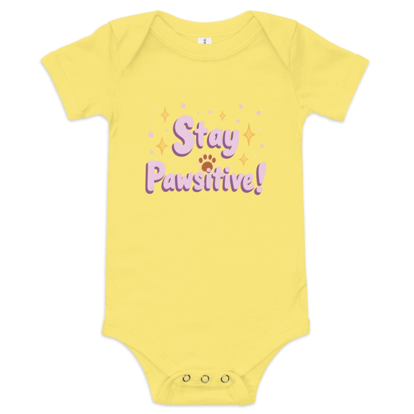 Stay Pawsitive! Baby Onesie - Cute Paw Print Baby Bodysuit | ccanvas - Baby Bodysuit / Baby Onesie | Ccanvas