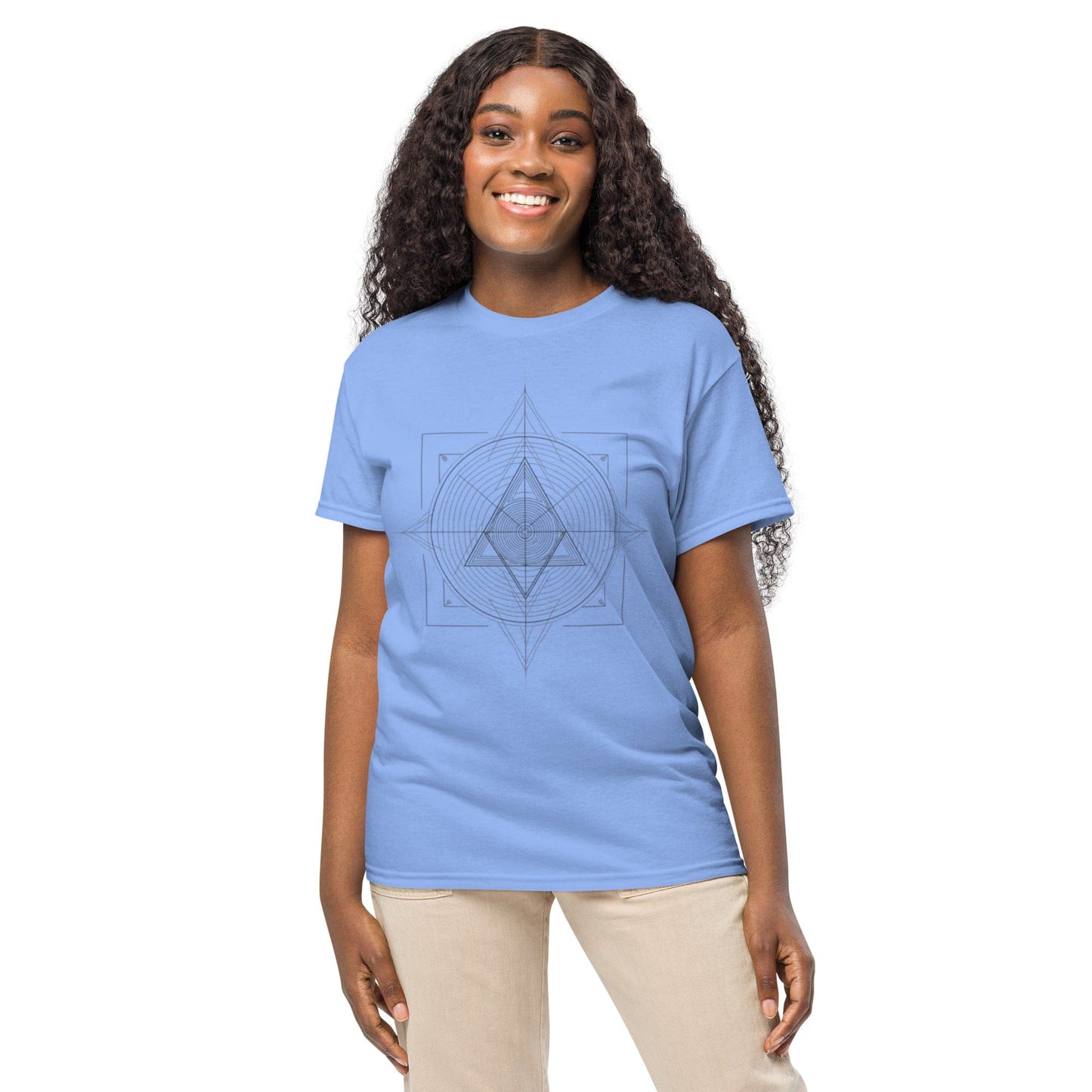 Sacred Geometry Triangle Grid – Women’s Spiritual Graphic Tee | ccanvas - Women’s T-Shirts | Ccanvas