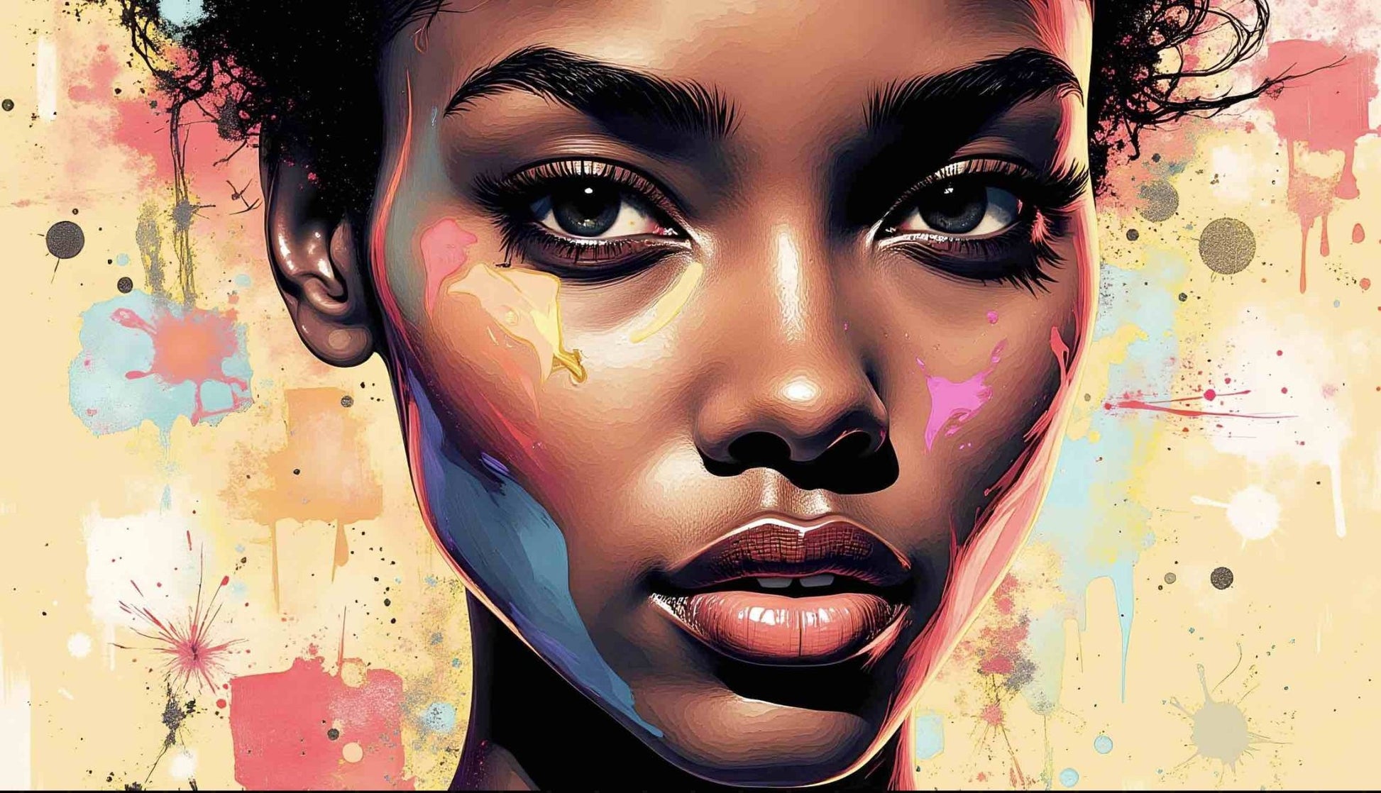 Bold Afro Beauty – Vibrant Portrait Digital Art Download | ccanvas - Downloadable Digital Art | Ccanvas
