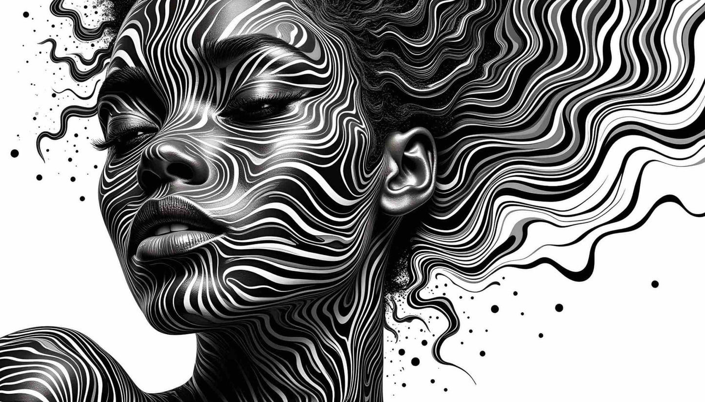 Downloadable Abstract Flow Portrait – Digital Line Art (Max 150x150cm) | ccanvas - Downloadable Digital Art | Ccanvas