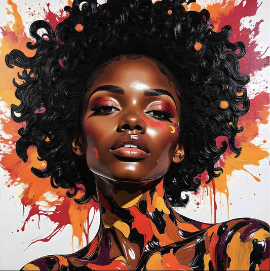 Downloadable Floral Afro Portrait – Digital Art (Max 150x150cm) | ccanvas - Downloadable Digital Art | Ccanvas