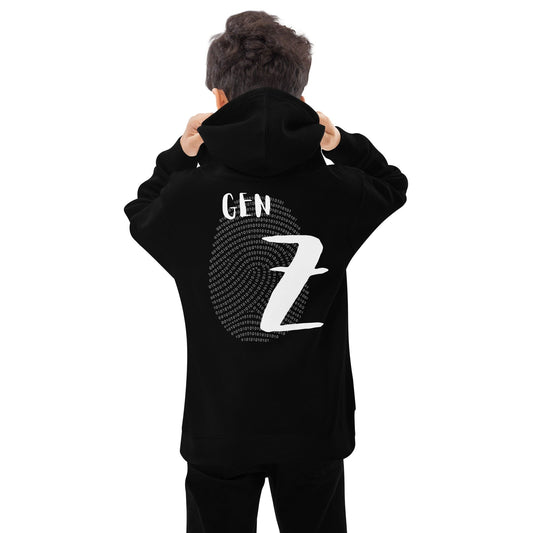 GEN Z Binary Thumbprint Hoodie – Techwear - Inspired Statement Backprint | ccanvas - Hoodies & Sweatshirts | Ccanvas