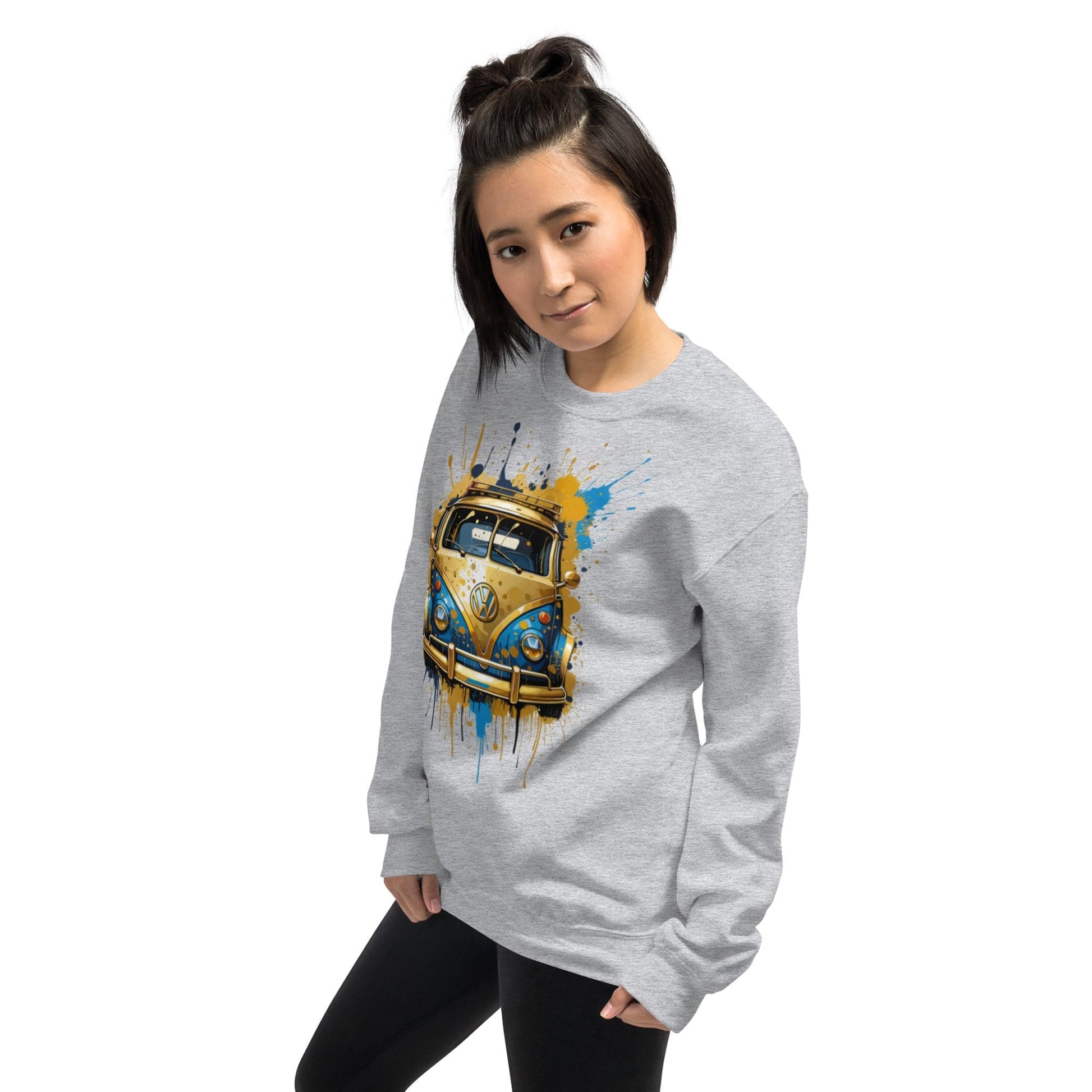 Retro Van Splash Sweatshirt – Vintage Vibes Meets Street Art | ccanvas - Sweatshirts | Ccanvas