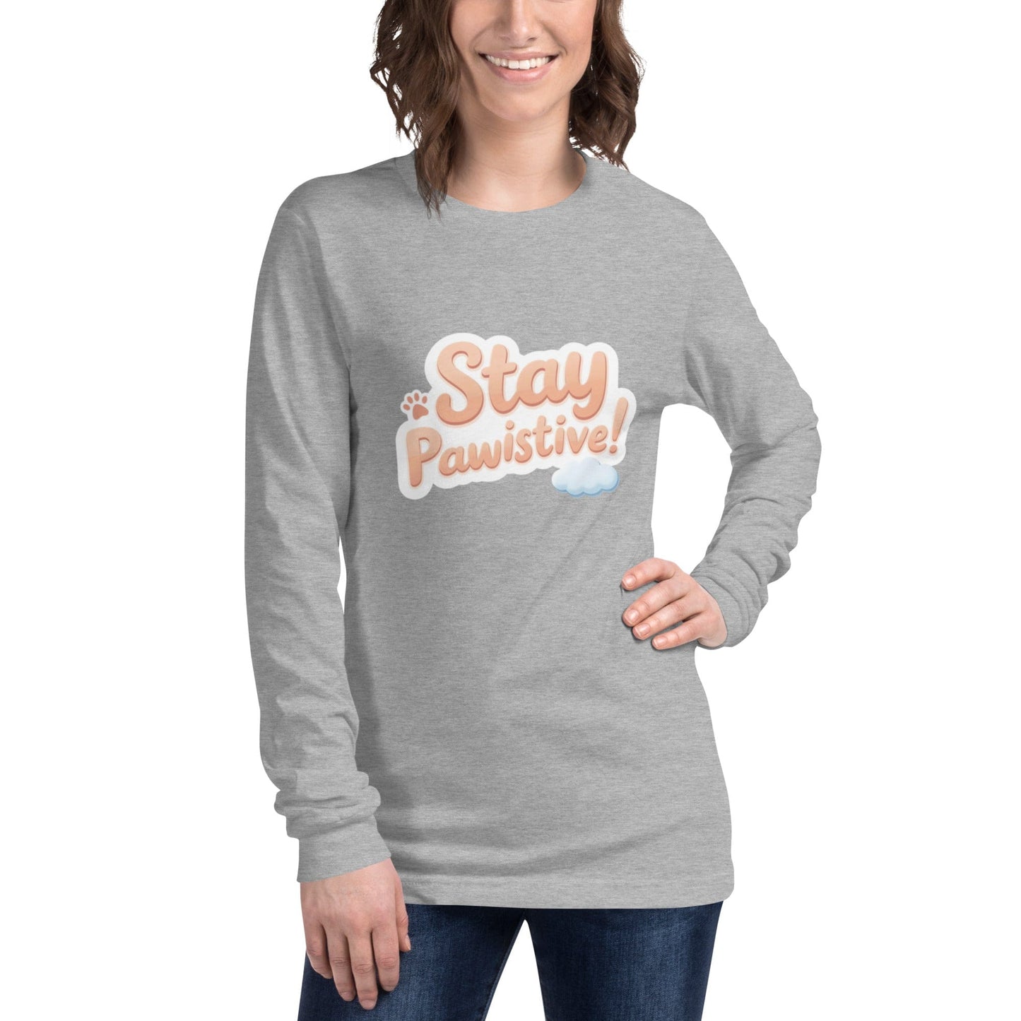 Stay Paw - sitive Long - Sleeve Shirt - Cute Dog Lover Tee | ccanvas - T-Shirt | Ccanvas