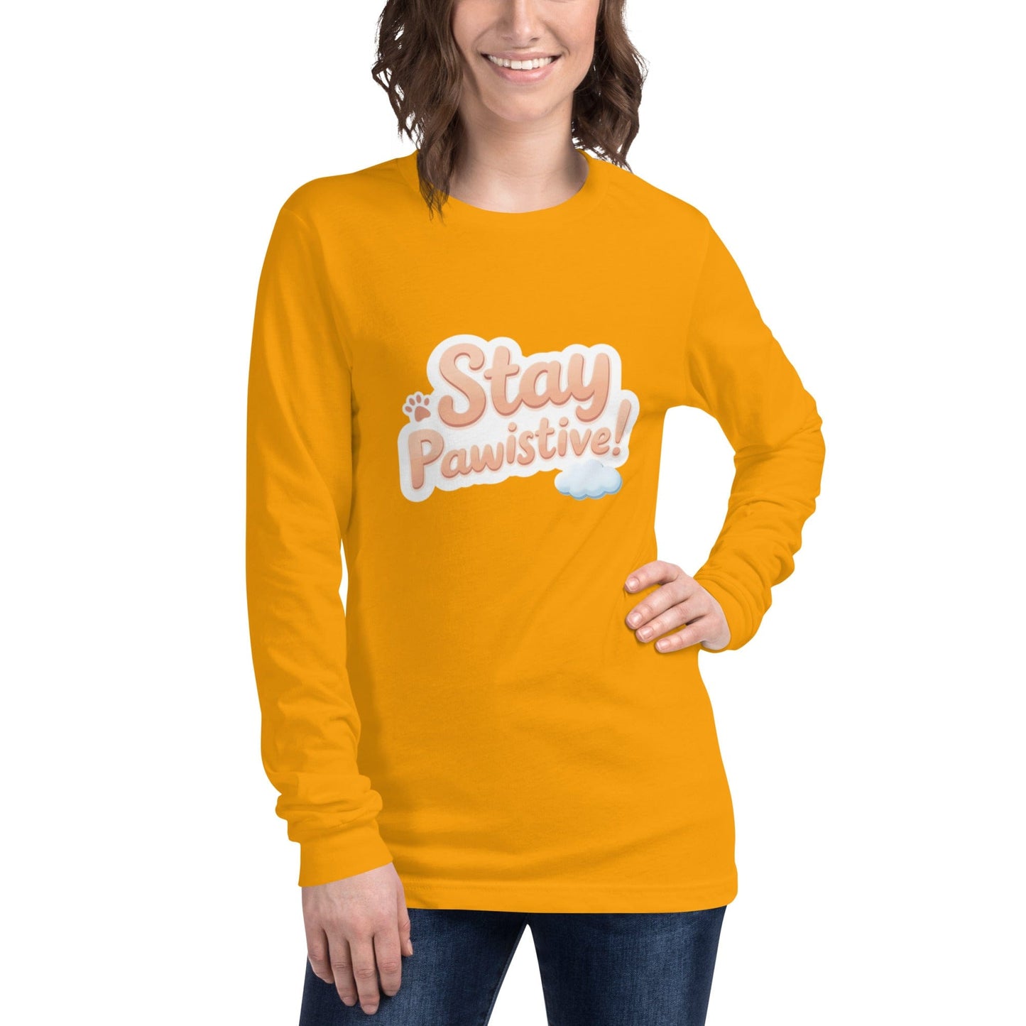 Stay Paw - sitive Long - Sleeve Shirt - Cute Dog Lover Tee | ccanvas - T-Shirt | Ccanvas