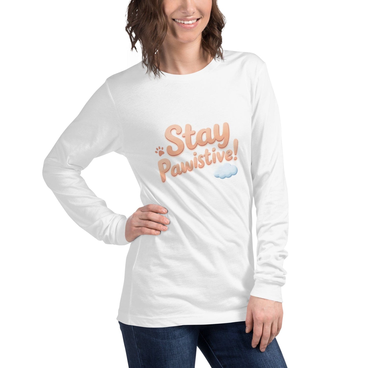 Stay Paw - sitive Long - Sleeve Shirt - Cute Dog Lover Tee | ccanvas - T-Shirt | Ccanvas
