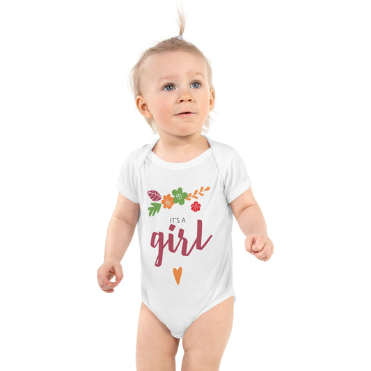 It’s a Girl” Baby Bodysuit – Cute Newborn Gender Reveal Onesie | ccanvas - Baby Onesies | Ccanvas