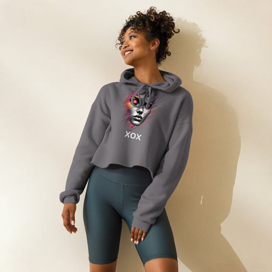Dark Beauty XOX – Cropped Face Art Hoodie for Women | ccanvas - Women's Hoodies | Ccanvas