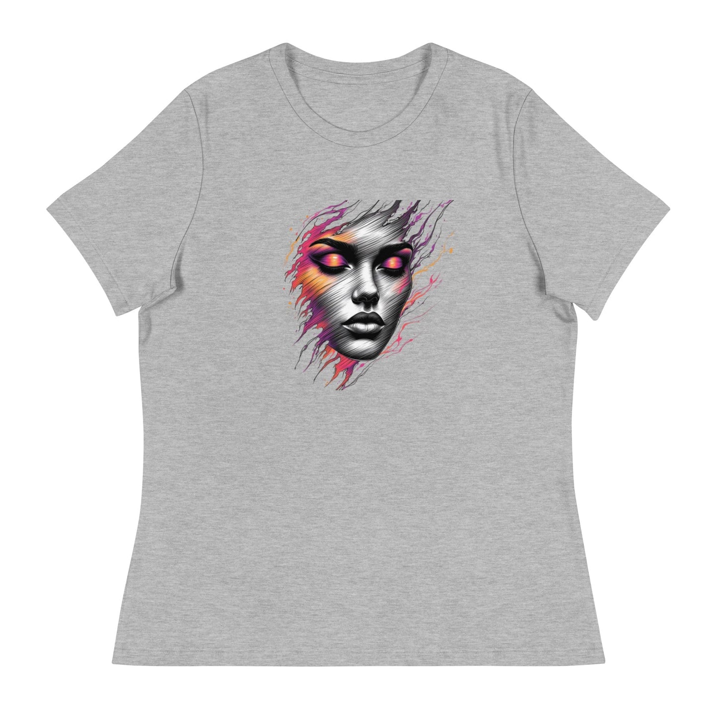 Dark Beauty – Abstract Face Art T-Shirt for Women | ccanvas - Women's T-Shirts | Ccanvas