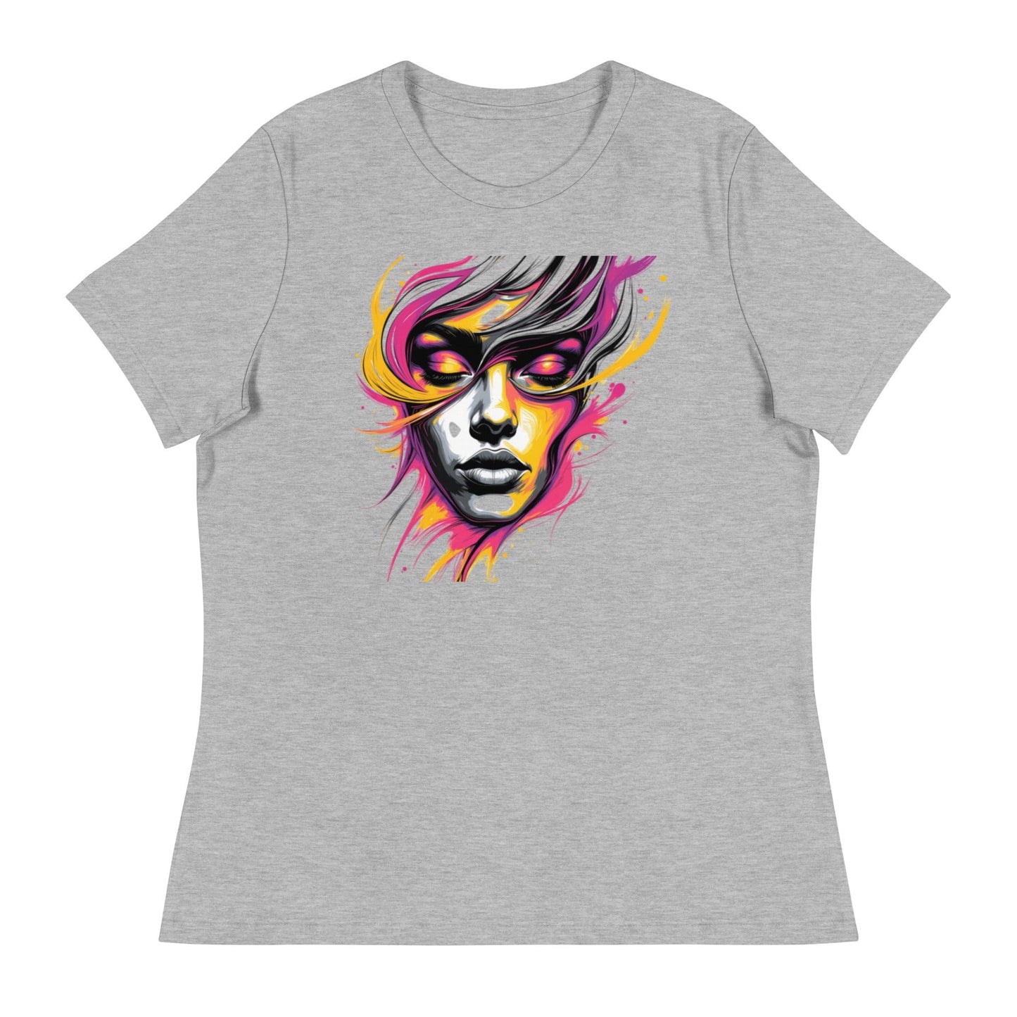 Pink Flame – Bold Face Art Women’s T-Shirt | ccanvas - Women's T-Shirts | Ccanvas
