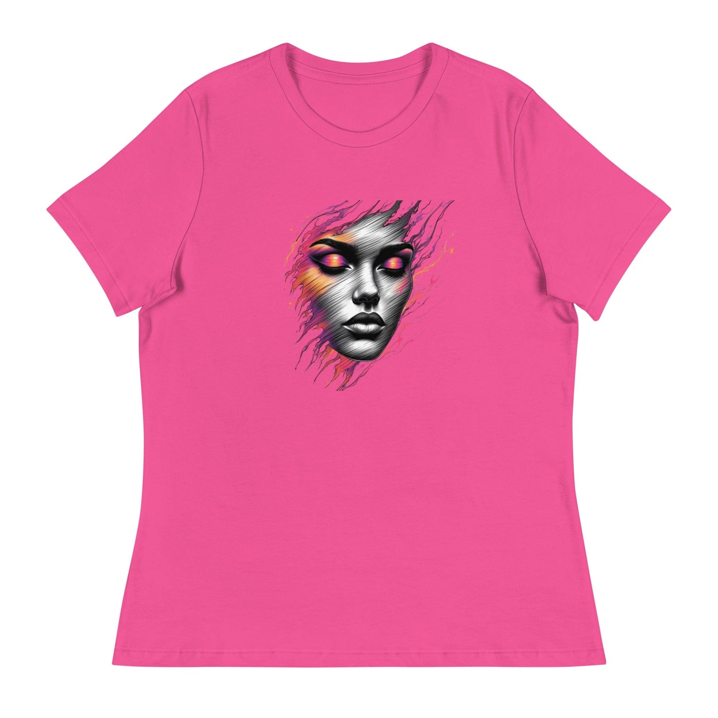 Dark Beauty – Abstract Face Art T-Shirt for Women | ccanvas - Women's T-Shirts | Ccanvas