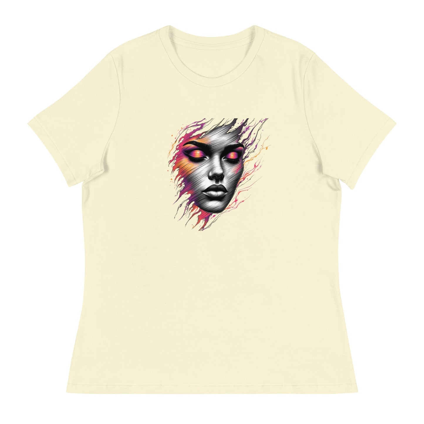 Dark Beauty – Abstract Face Art T-Shirt for Women | ccanvas - Women's T-Shirts | Ccanvas