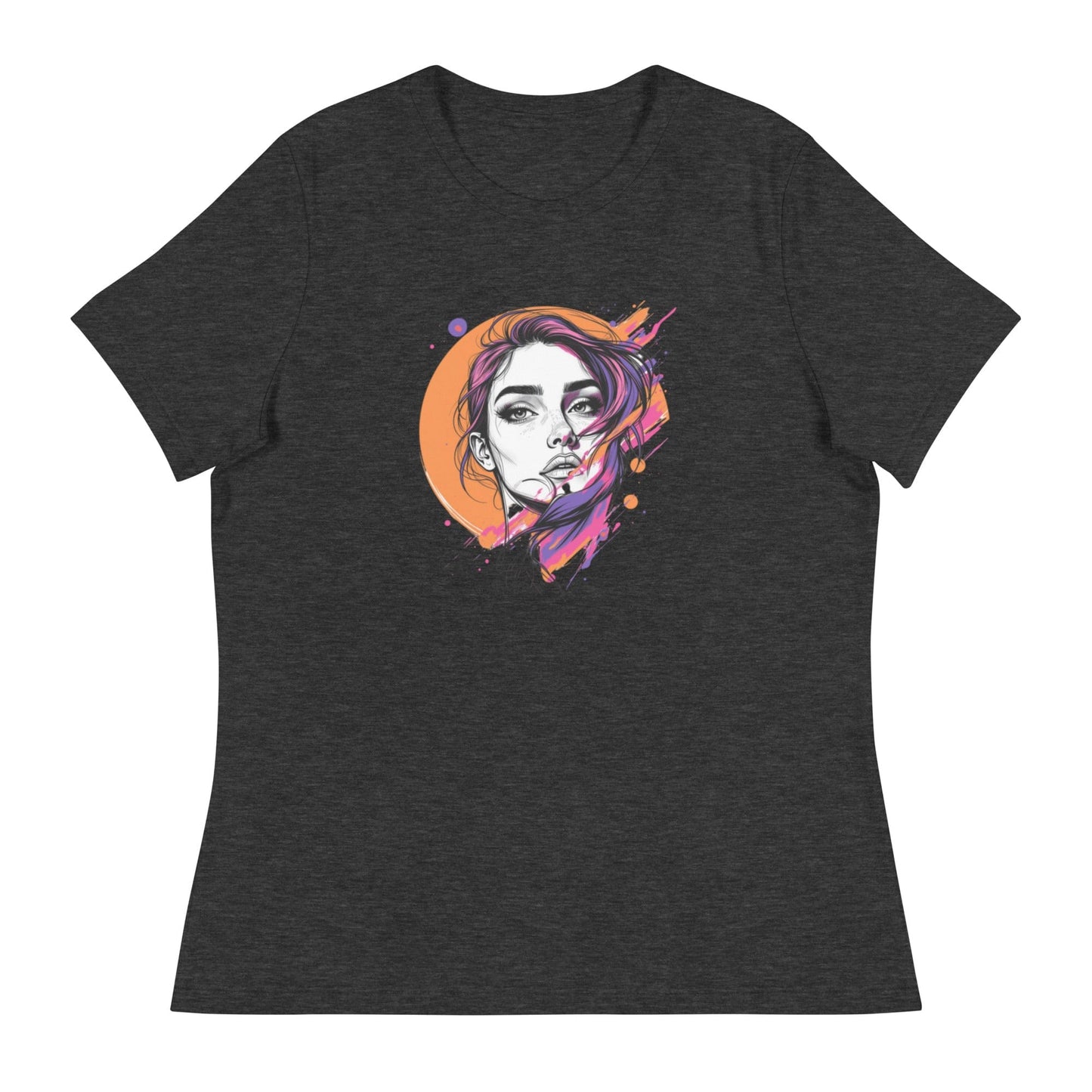 Color Splash – Artistic Women’s Face Illustration T-Shirt | ccanvas - Women's T-Shirts | Ccanvas