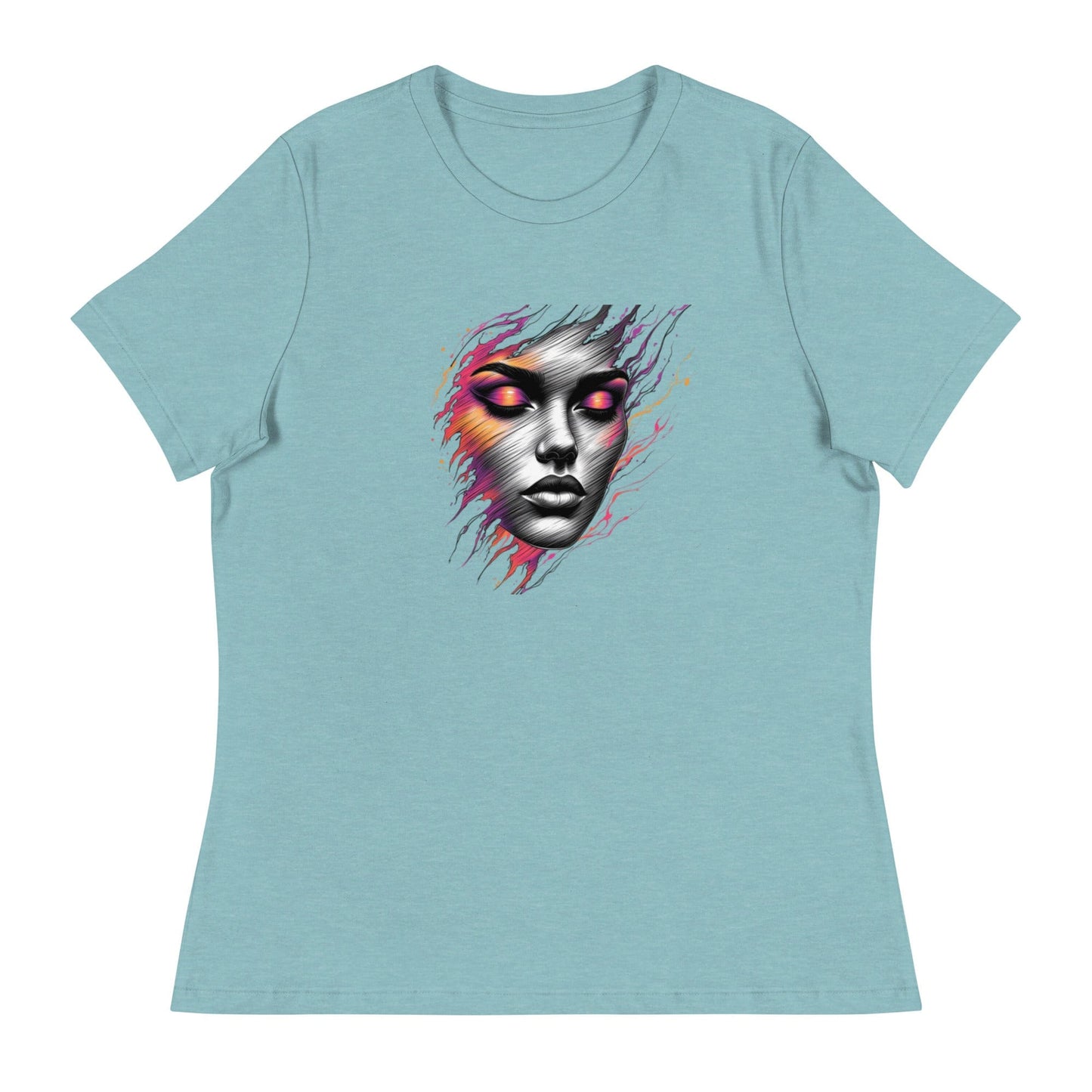 Dark Beauty – Abstract Face Art T-Shirt for Women | ccanvas - Women's T-Shirts | Ccanvas