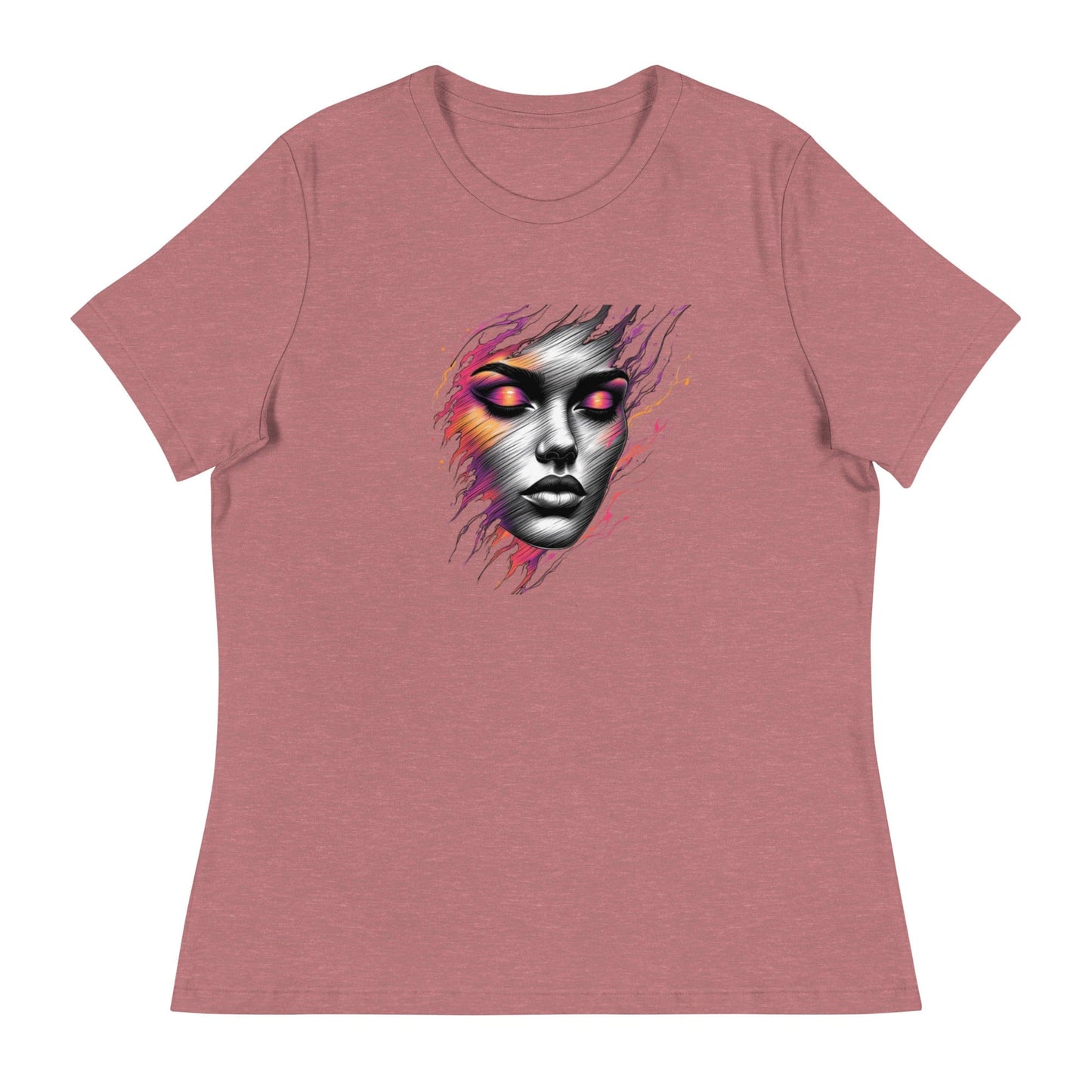 Dark Beauty – Abstract Face Art T-Shirt for Women | ccanvas - Women's T-Shirts | Ccanvas