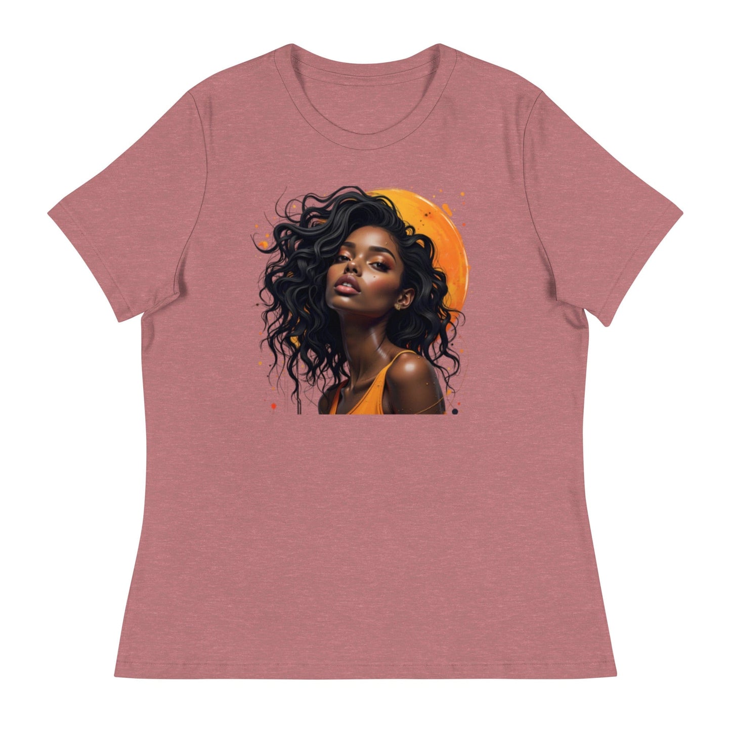 Golden Glow – Afro Beauty Sunset T-Shirt for Women | ccanvas - Women's T-Shirts | Ccanvas