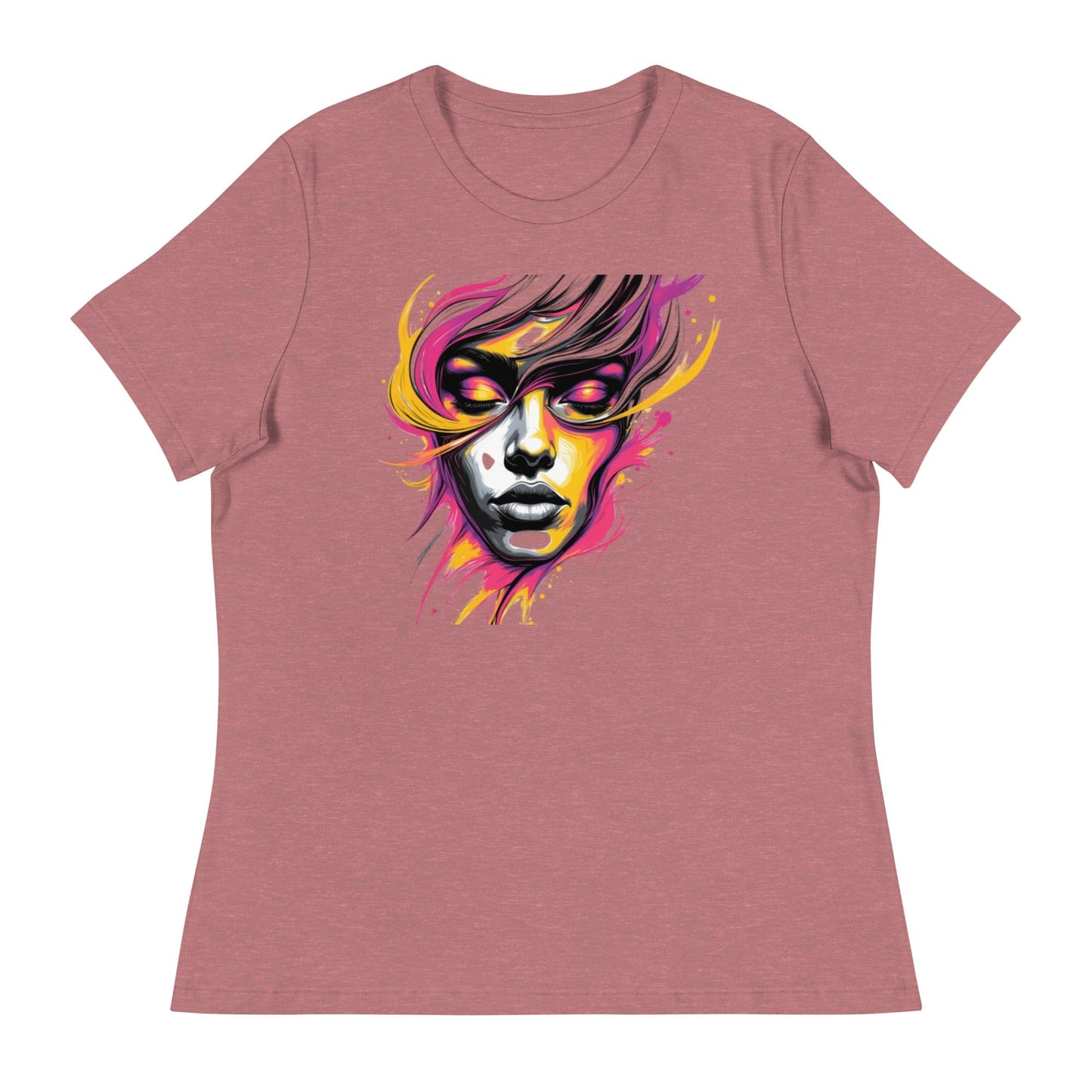Pink Flame – Bold Face Art Women’s T-Shirt | ccanvas - Women's T-Shirts | Ccanvas