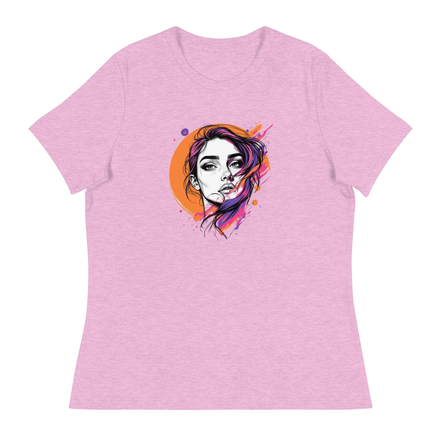 Color Splash – Artistic Women’s Face Illustration T-Shirt | ccanvas - Women's T-Shirts | Ccanvas