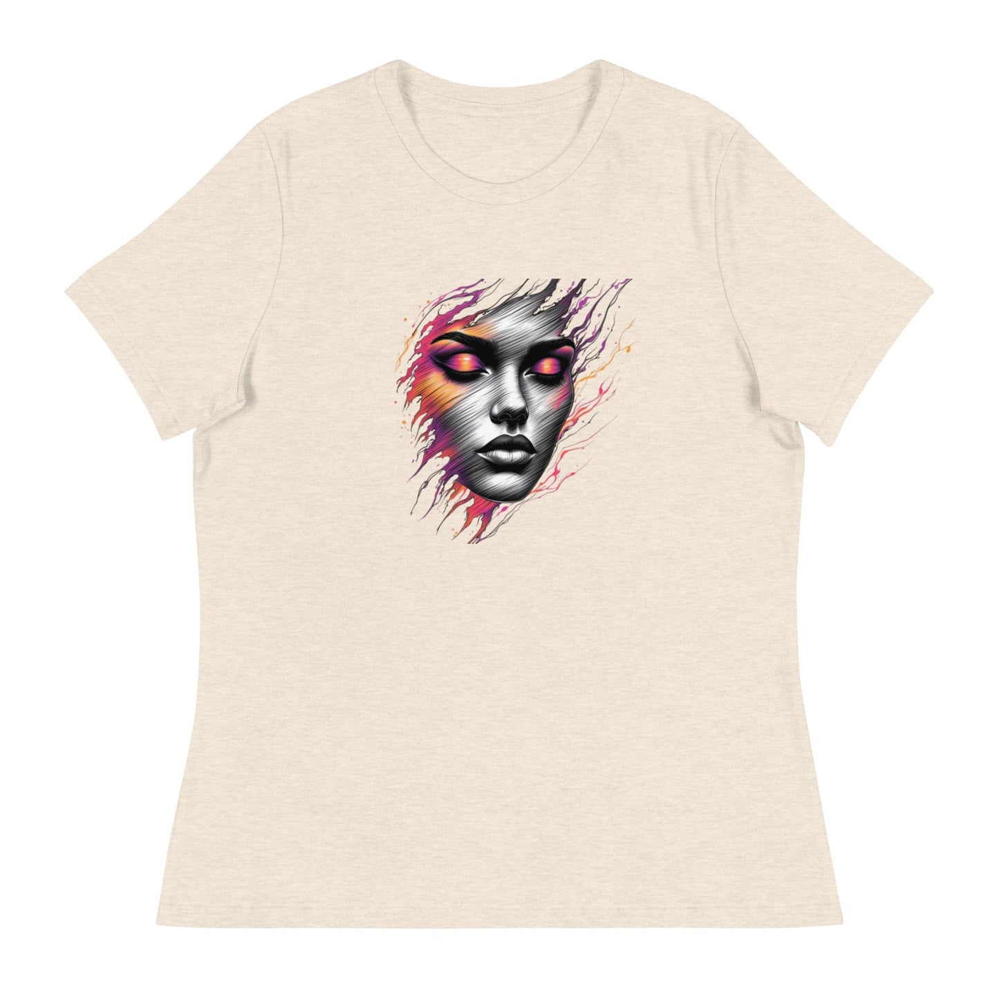 Dark Beauty – Abstract Face Art T-Shirt for Women | ccanvas - Women's T-Shirts | Ccanvas
