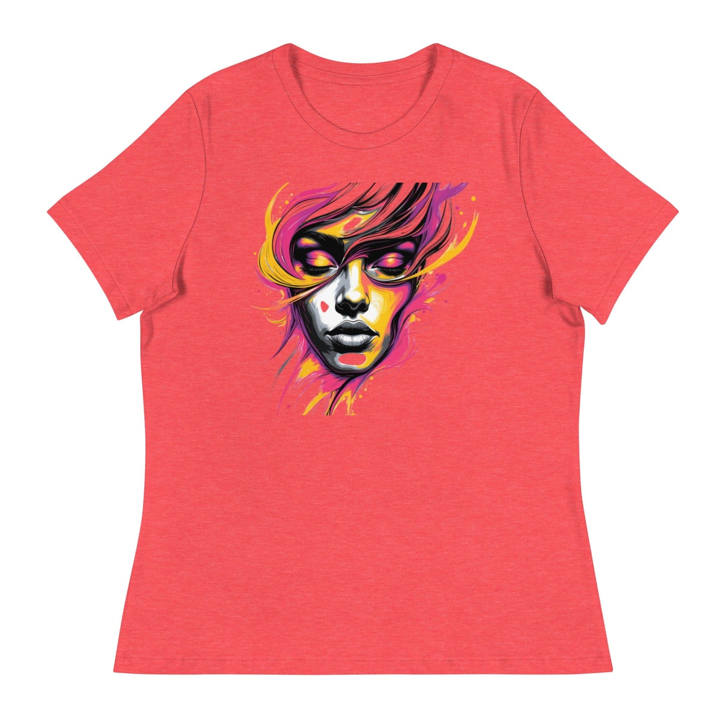 Pink Flame – Bold Face Art Women’s T-Shirt | ccanvas - Women's T-Shirts | Ccanvas